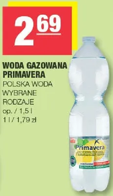 Woda gazowana Primavera Polska Woda MWS promocja w SPAR