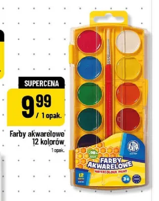 Farby akwarelowe Astra 12 kolorów promocja w POLOmarket
