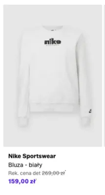 Bluza Nike Sportswear biały promocja w Lounge by Zalando