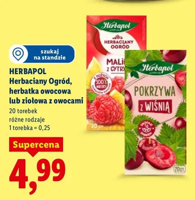 Herbaciany Ogród, herbatka owocowa lub ziołowa z owocami promocja w Lidl