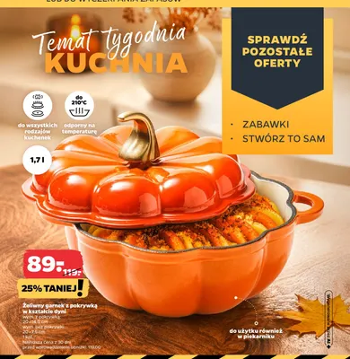 Żeliwny garnek z pokrywką w kształcie dyni 1,7 l promocja w Netto