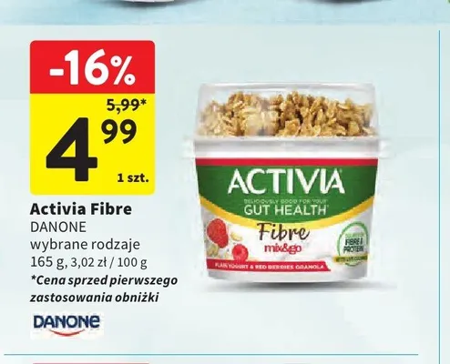 Jogurt Activia Fibre mix&go promocja w Intermarche