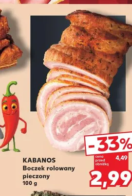 Boczek rolowany pieczony Kabanos promocja w Kaufland