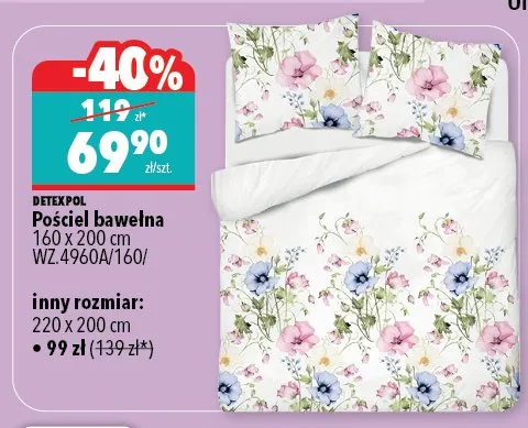 Pościel bawełna 160x200cm WZ 49620A/160/ promocja w Biedronka Home