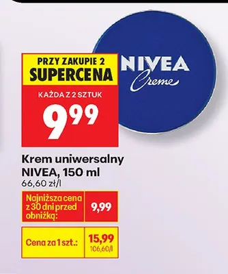 Krem uniwersalny NIVEA Creme promocja w Biedronka