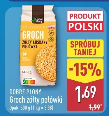 Groch żółty łuskany połówki promocja w Aldi