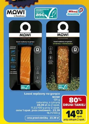 Łosoś wędzony na gorąco MOWI z cytryną i pietruszką promocja w Carrefour Market