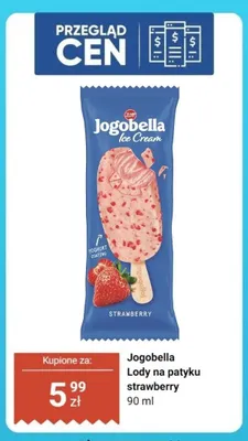 Lody na patyku Jogobella strawberry promocja w Dino