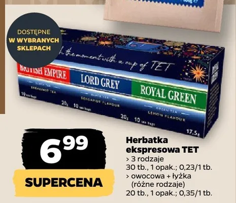 Herbatka ekspresowa TET Lord Grey promocja w Netto
