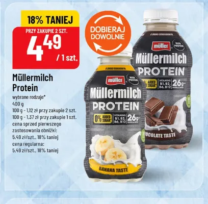 Napój mleczny Müller Müllermilch Protein Banana Taste promocja w POLOmarket