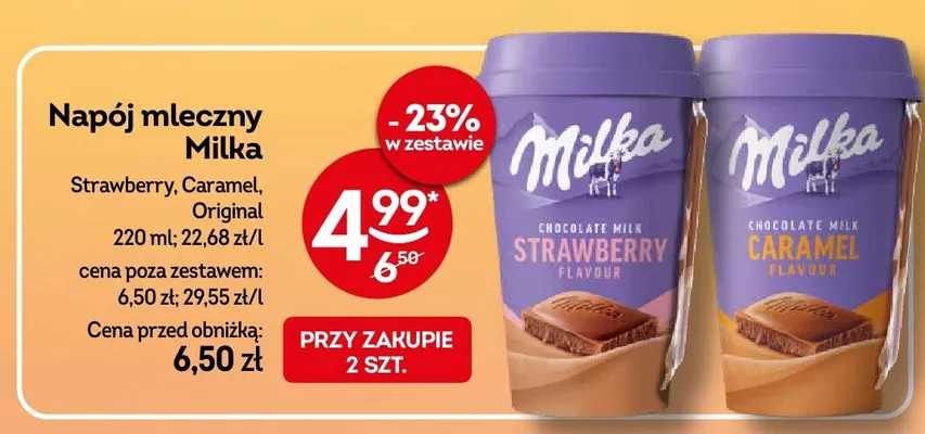 Napój mleczny Milka Strawberry promocja w Żabka