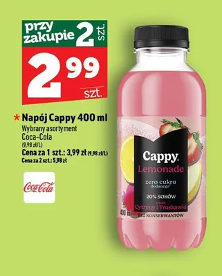 Napój Cappy Lemonade Cytryny i Truskawki promocja w TOPAZ