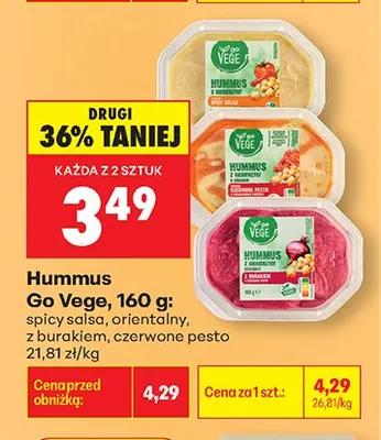 Hummus Go Vege czerwone pesto promocja w Biedronka