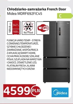 Chłodziarko-zamrażarka French Door Midea MDRF692FIC45 promocja w kakto.pl