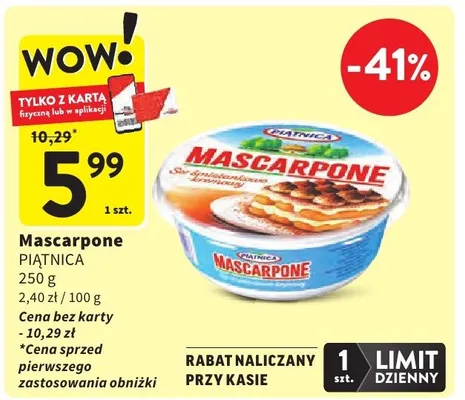 Mascarpone promocja w Intermarche