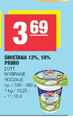 Śmietana Primo Zott 12% promocja w SPAR