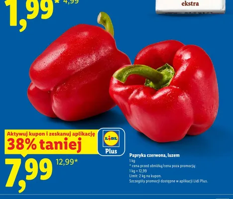Papryka czerwona luzem promocja w Lidl