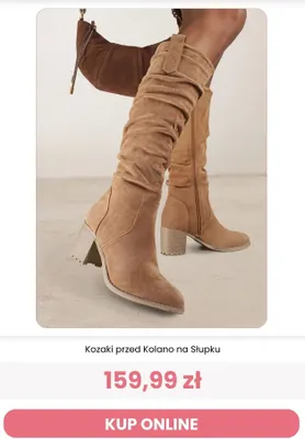 Kozaki przed kolano na słupku Renee promocja w Renee