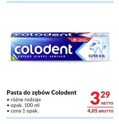 Pasta do zębów Colodent promocja w Makro
