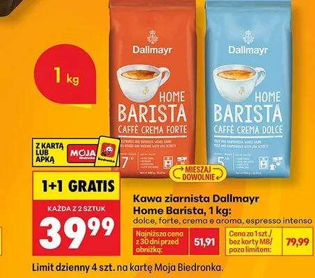 Kawa ziarnista Dallmayr Home Barista Crema e Aroma promocja w Biedronka