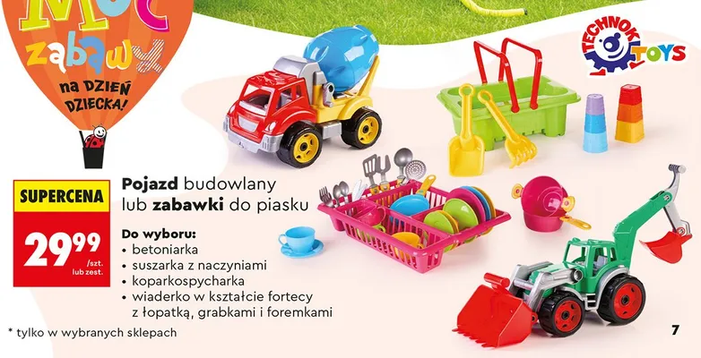Pojazd budowlany lub zabawki do piasku TECHNOK TOYS promocja w Biedronka