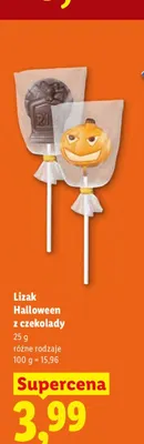 Lizak Halloween z czekolady promocja w Lidl