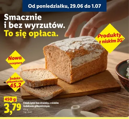 Chleb żytni bez drożdży z niskim indeksem glikemicznym promocja w Lidl