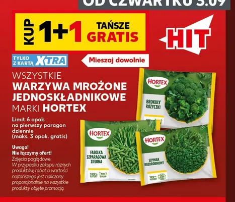 Szpinak rozdrobniony Hortex promocja w Kaufland
