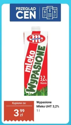 Mleko UHT Mlekovita Wypasione 3,2% promocja w Dino