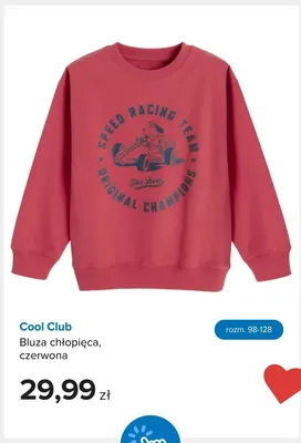 Bluza chłopięca Cool Club czerwona promocja w Smyk