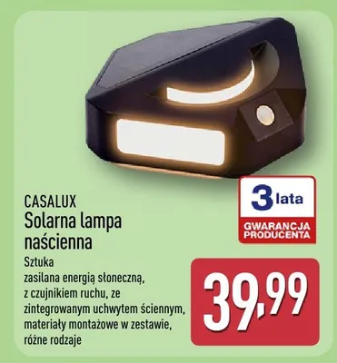 Solarna lampa naścienna promocja w Aldi