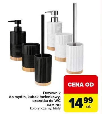 Dozownik do mydła, kubek łazienkowy, szczotka do WC Camino promocja w Carrefour