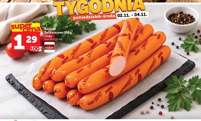Parówki Delikatesowe Sokołów promocja w TOPAZ