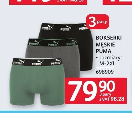 Bokserki męskie Puma 3-pak promocja w Selgros