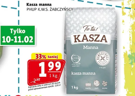 Kasza manna PHUP K.W.S. ZĄBCZYŃSCY promocja w Prim Market