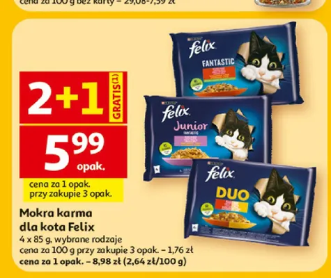 Mokra karma dla kota Felix Duo 4-pak promocja w Auchan