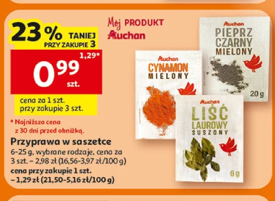 Przyprawa pieprz czarny mielony Auchan promocja w Auchan