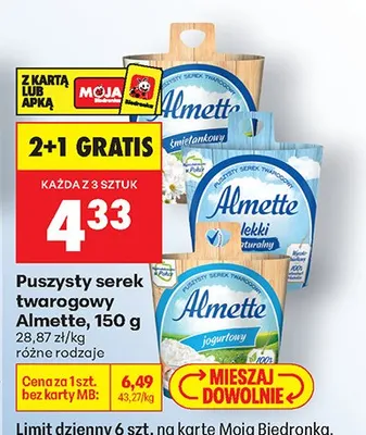 Serek twarogowy śmietankowy promocja w Biedronka