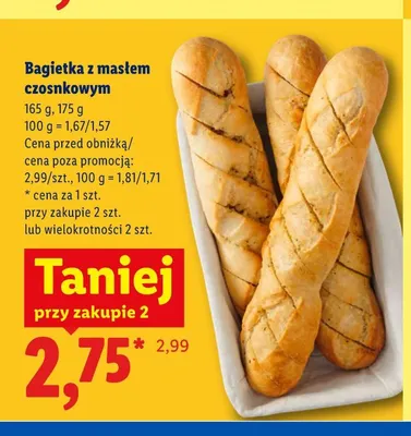 Bagietka z masłem czosnkowym promocja w Lidl