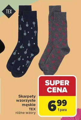 Skarpety wzorzyste męskie różne wzory 1 para promocja w Carrefour