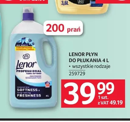 Płyn do płukania Lenor Professional promocja w Selgros
