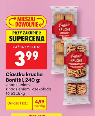 Ciastka kruche z nadzieniem i czekoladą Bonitki promocja w Biedronka