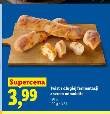 Twist z długiej fermentacji z serem mimolette promocja w Lidl