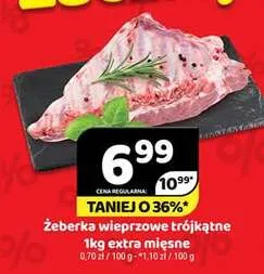 Żeberka wieprzowe trójkątne extra mięsne promocja w Delfin