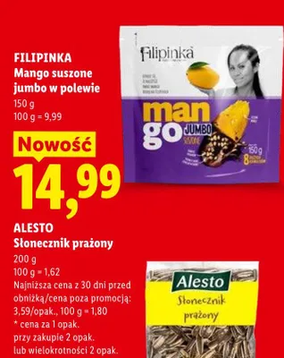 Mango suszone jumbo w polewie promocja w Lidl