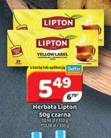 Herbata czarna Lipton Yellow Label promocja w Delfin