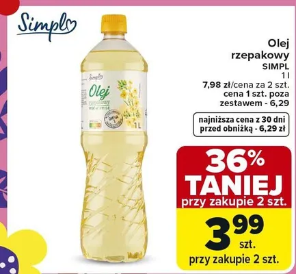 Olej rzepakowy promocja w Carrefour Market