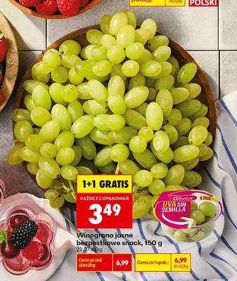 Winogrono jasne bezpestkowe snack promocja w Biedronka