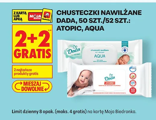 Chusteczki nawilżane Aqua promocja w Biedronka