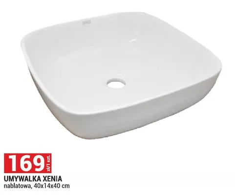 Umywalka Xenia nablatowa, 40x14x40 cm promocja w Merkury Market